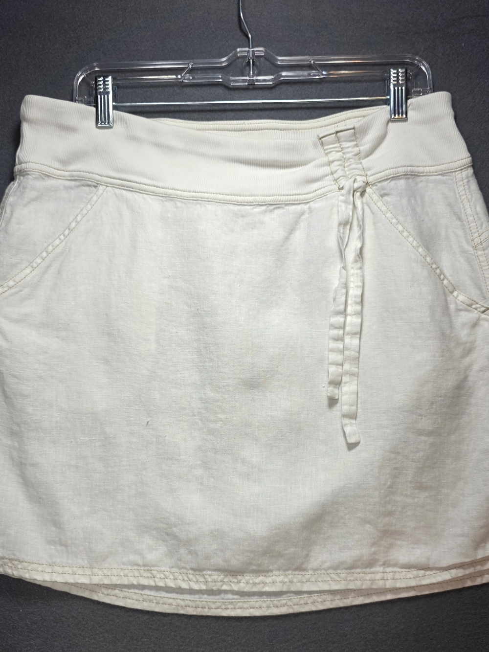 Athleta Off-White Drawstring Mini Skirt